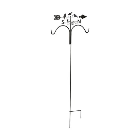 Panacea Panacea Rust Steel 78 in. H Perching Bird Weathervane Double Shepherd's Hook 84682